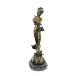 Goddess Bronze Statue on Marble base Sculpture