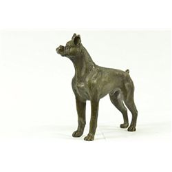 English Boxer Dog Terrier Bronze Sculpture