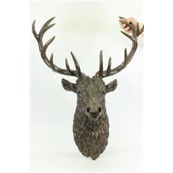 Elk Head Bust Bronze Stag Statue