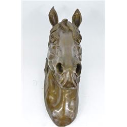 Detailed Horse Bust Wall Mount Bronze Sculpture