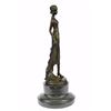 Image 8 : Young Flapper Bronze Sculpture on Marble base Statue