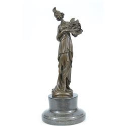 Feather Gown Bronze Sculpture on marble base Statue