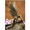 Image 3 : Zephyrus and Psyche Lovers Bronze Statue with Marble Base