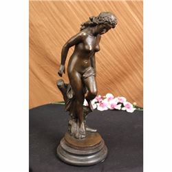 Maiden Bronze figurine on Marble base Sculpture