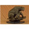 Image 1 : Bear with Cub Bronze Sculpture on marble base Figurine