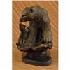 Image 3 : Bear with Cub Bronze Sculpture on marble base Figurine