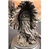 Image 5 : Native American With Eagle Bronze Statue on Marble Base Sculpture