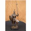 Image 1 : Roman Warrior With Armor Bronze Sculpture on marble base Statue