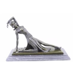 Dancer Bronze Sculpture on marble base Figurine