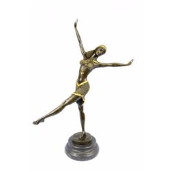 Gold Patina Dancer Bronze Satue