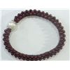 Image 2 : BRACELET - NATURAL GARNET BEADS & NATURAL ROUND WHITE PEARL IN 925 STERLING SILVER SETTING - WITH CE