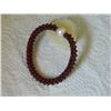 Image 4 : BRACELET - NATURAL GARNET BEADS & NATURAL ROUND WHITE PEARL IN 925 STERLING SILVER SETTING - WITH CE