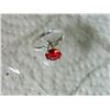Image 3 : RING - STERLING SILVER - RED STONE - STAMPED 925