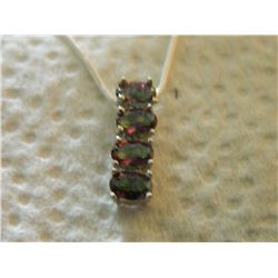 NECKLACE - OCEAN MYSTIC TOPAZ & DIAMONDS SETTING STERLING SILVER - HAS 4 OVAL FACETTED MYSTIC TOPAZ 