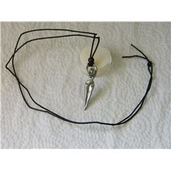 NECKLACE - NAKED LADY - NOT MARKED BUT BELIEVE IT TO BE SILVER - ON ROPE