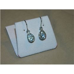 EARRINGS - SILVER TONE - CLEAR CRYSTALS IN NICKLE FREE SETTING
