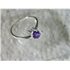 Image 3 : RING - STERLING SILVER - PURPLE STONE - STAMPED 925