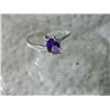 Image 4 : RING - STERLING SILVER - PURPLE STONE - STAMPED 925