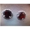 Image 2 : EARRINGS - 3 CTW ROUND FACETED GARNET & DIAMONDS IN STERLING SILVER SETTING - INCLUDES CERTIFICATE $