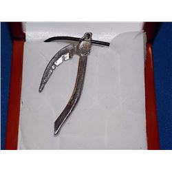 NECKLACE - SILVER SYTHE - ~2 ½" TALL - ON ROPE
