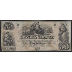 1800's $50 Canal Bank of New Orleans Obsolete Bank Note