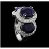 Image 4 : 14K White Gold 10.08 ctw. Sapphire and Diamond Ring