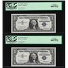 Image 1 : (2) Sequential 1957 $1 Silver Certificate STAR Notes PCGS Gem New 66PPQ