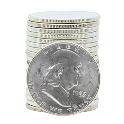 Roll of (20) 1952 Brilliant Uncirculated Franklin Half Dollar Coins