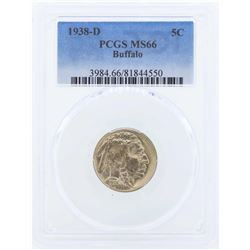1938-D Buffalo Nickel Coin PCGS MS66
