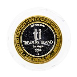 .999 Silver Treasure Island $10 Casino Gaming Token Limited Edition