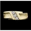 Image 1 : 14KT Yellow Gold Men's 0.15ctw Diamond Ring