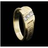 Image 4 : 14KT Yellow Gold Men's 0.15ctw Diamond Ring