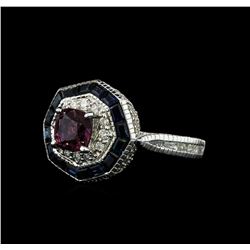 18KT White Gold 2.38ct Purple Sapphire and Diamond Ring