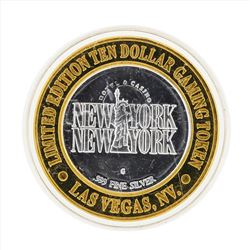 .999 Silver New York New York $10 Casino Gaming Token Limited Edition