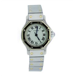 Ladies Two Tone Cartier Santos Automatic Watch