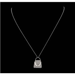 14KT White Gold 0.13ctw. Diamond Pendant with Chain