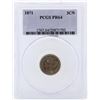 Image 1 : 1871 Three Cent Nickel Proof Coin PCGS PR64