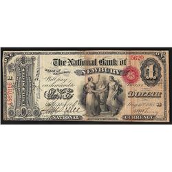 1865 $1 National Bank Newbury State of Vermont Currency Note