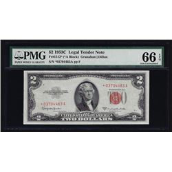 1953C $2 Legal Tender STAR Note PMG Gem Uncirculated 66EPQ