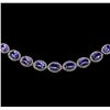 Image 2 : 14KT White Gold 19.85ctw Tanzanite and Diamond Necklace