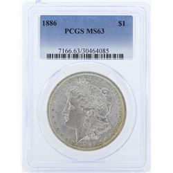 1886 $1 Morgan Silver Dollar Coin PCGS MS63