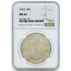 Image 1 : 1923 $1 Peace Silver Dollar Coin NGC MS63