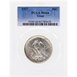 1937 Texas Commemorative Half Dollar Coin PCGS MS66