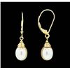 Image 2 : 14KT Yellow Gold Ladies Pearl Earrings