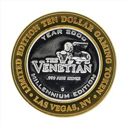 .999 Silver The Venetian Las Vegas $10 Casino Gaming Token Limited Edition