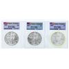 Image 1 : Lot of (3) 2005-2007 $1 American Silver Eagle Coins PCGS MS69