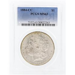 1884-CC $1 Morgan Silver Dollar Coin PCGS MS63