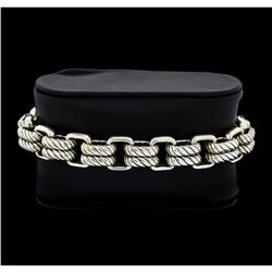 David Yurman Silver and 18KT Yellow Gold Link Bracelet