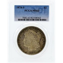 1878-S $1 Morgan Silver Dollar Coin PCGS MS63
