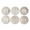 Image 1 : Lot of (6) 1977-1979 France 50 Francs Silver Coins